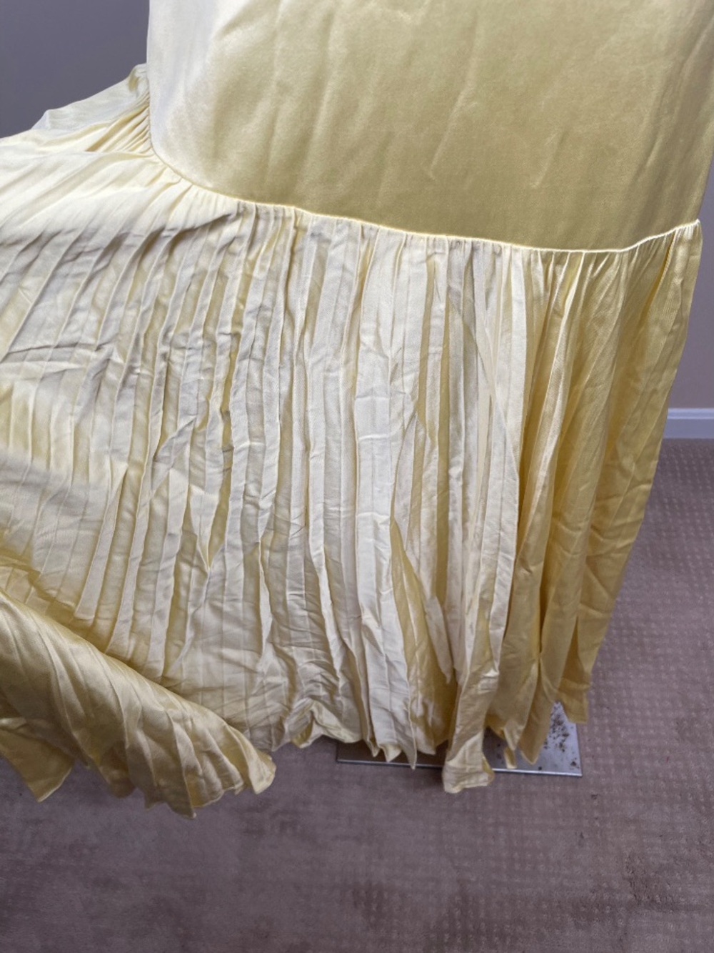 ALEXIS Saab Pleated Drop Waist Yellow Maxi Dress Size XL - Picture 7 of 10